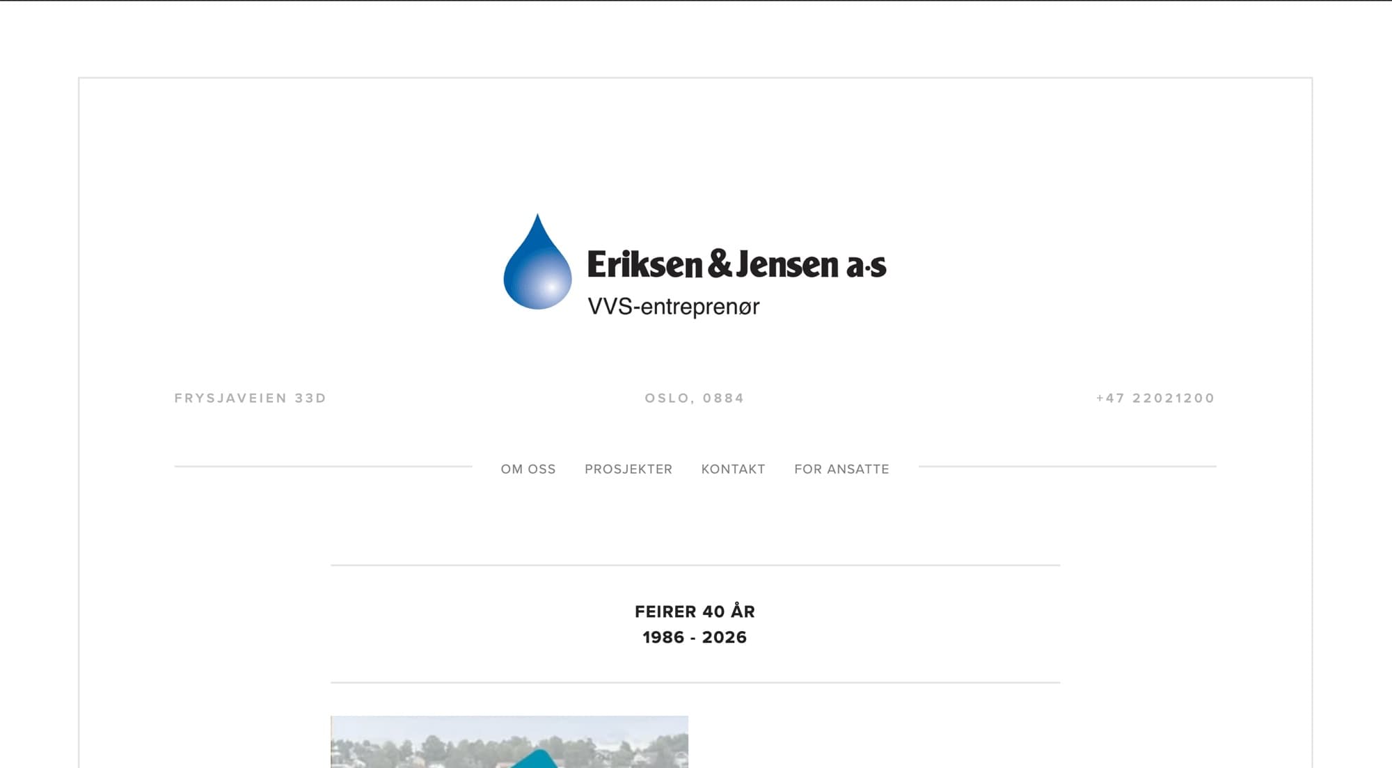 Eriksen & Jensen — gammel nettside
